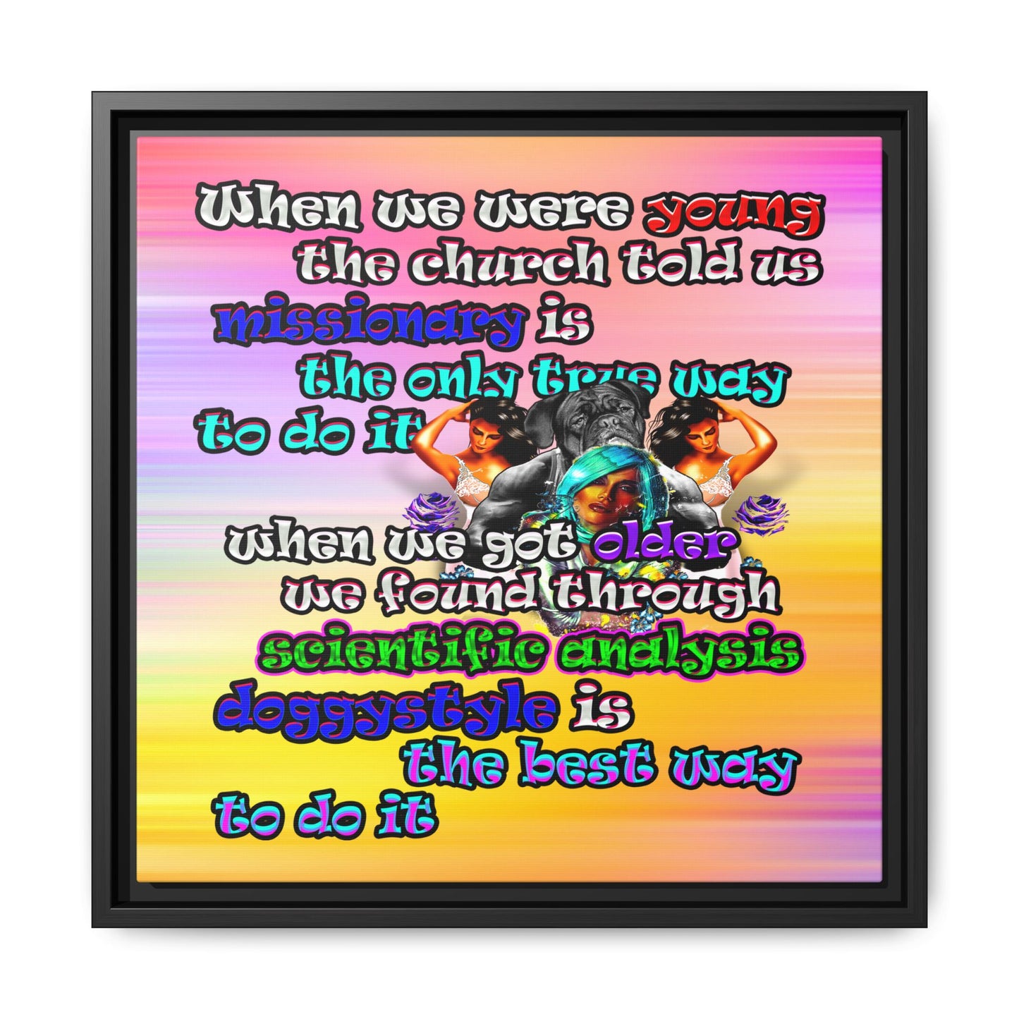 doggystyle - framed canvas art (color blur)