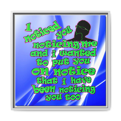 noticed you noticing - framed canvas art (blue-white wave)