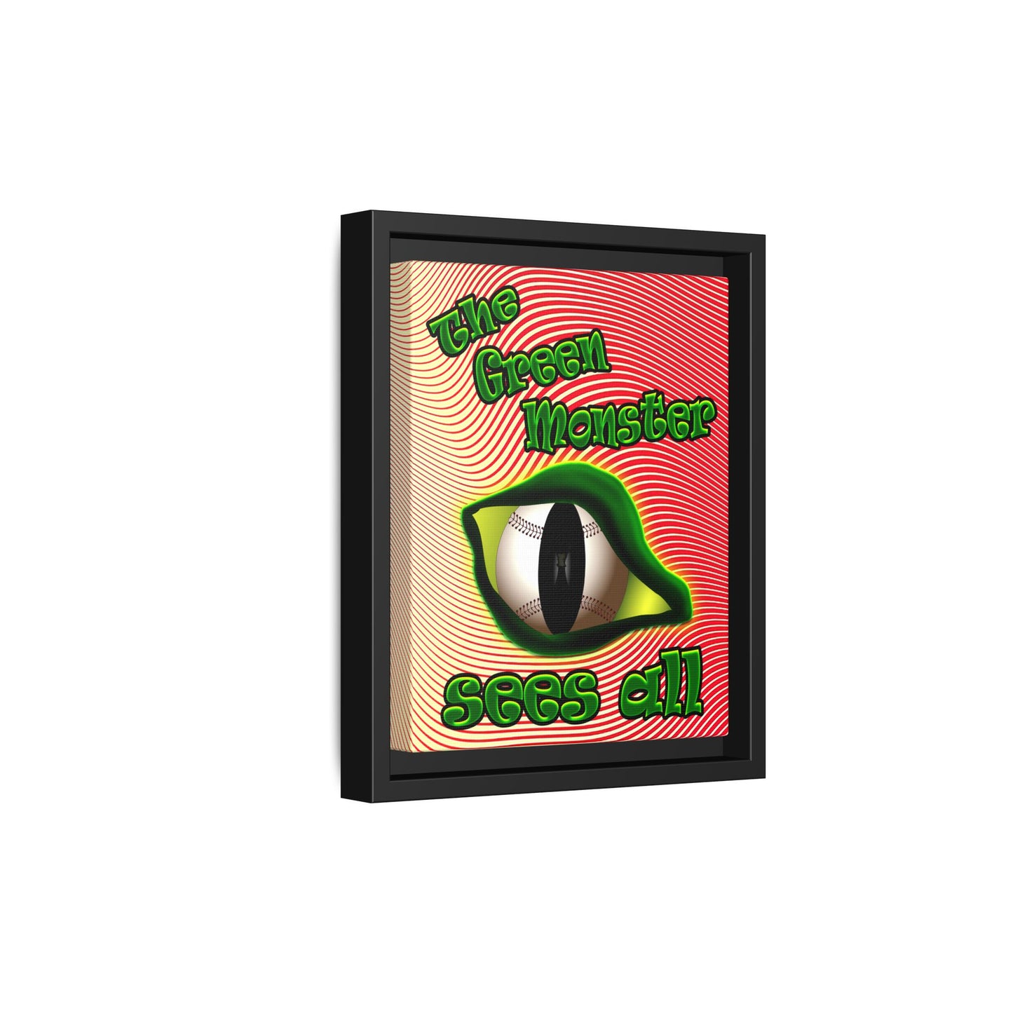 green monster - framed canvas art (yellow-orange wave)