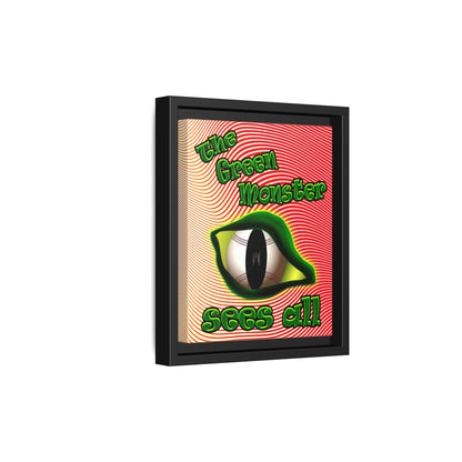 green monster - framed canvas art (yellow-orange wave)