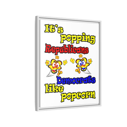 popping like popcorn - framed canvas art (white)