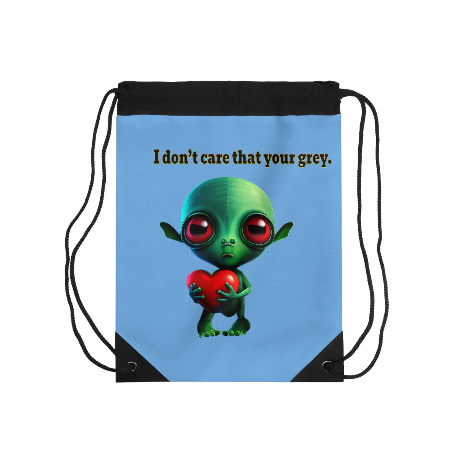 I don't care that your grey - Drawstring Bag (light blue)