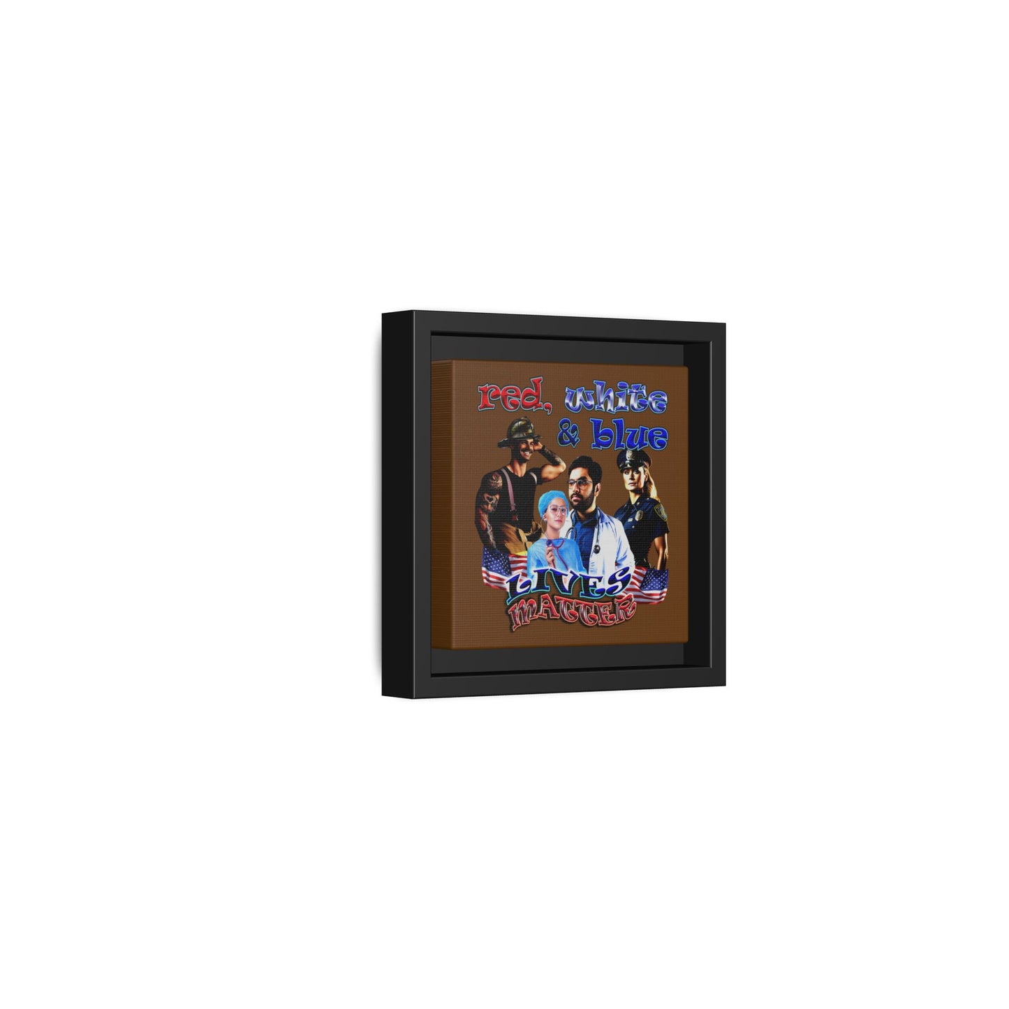 rw&b lives matter - framed canvas art (brown)