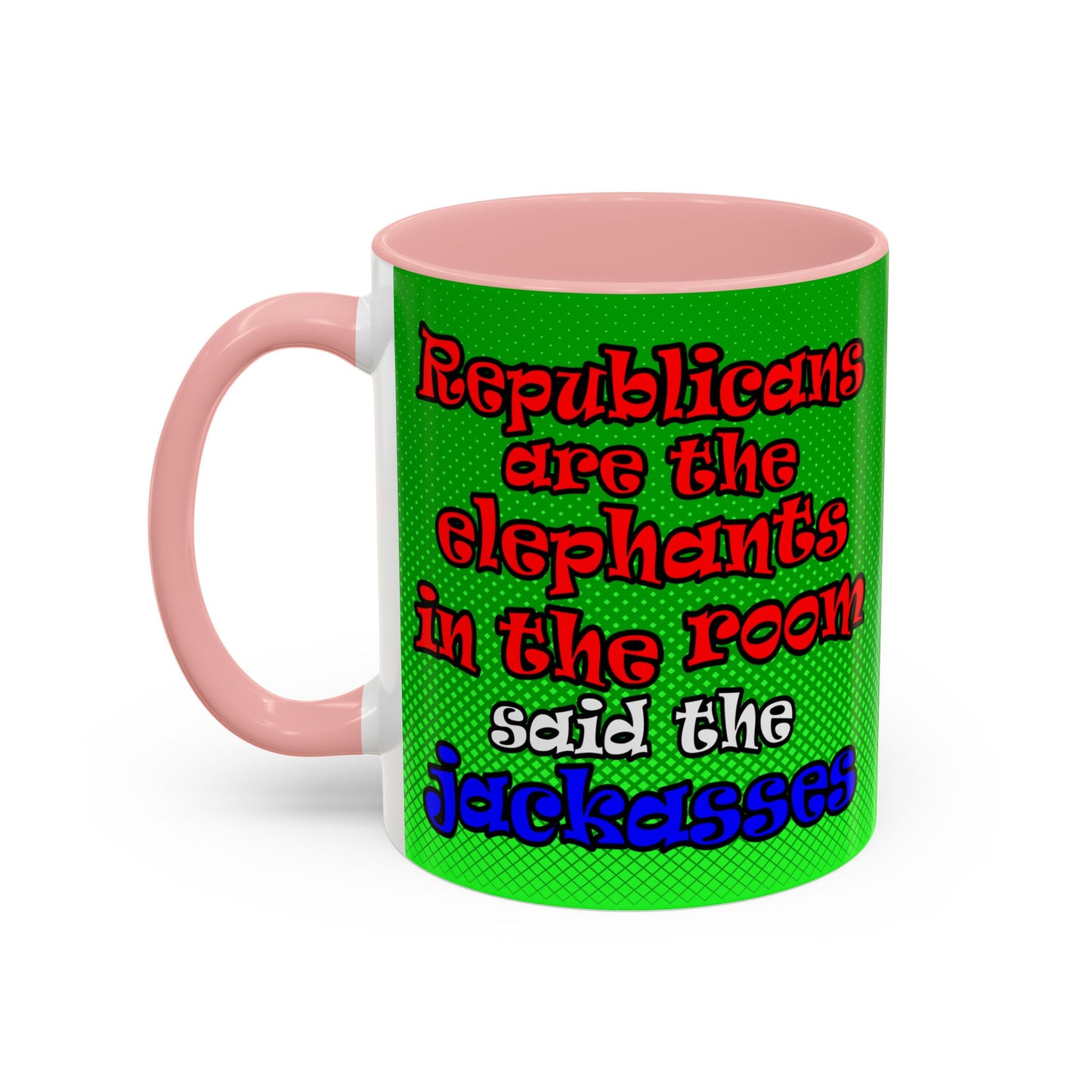 donkeys and elephants - Accent Mug (logo green)