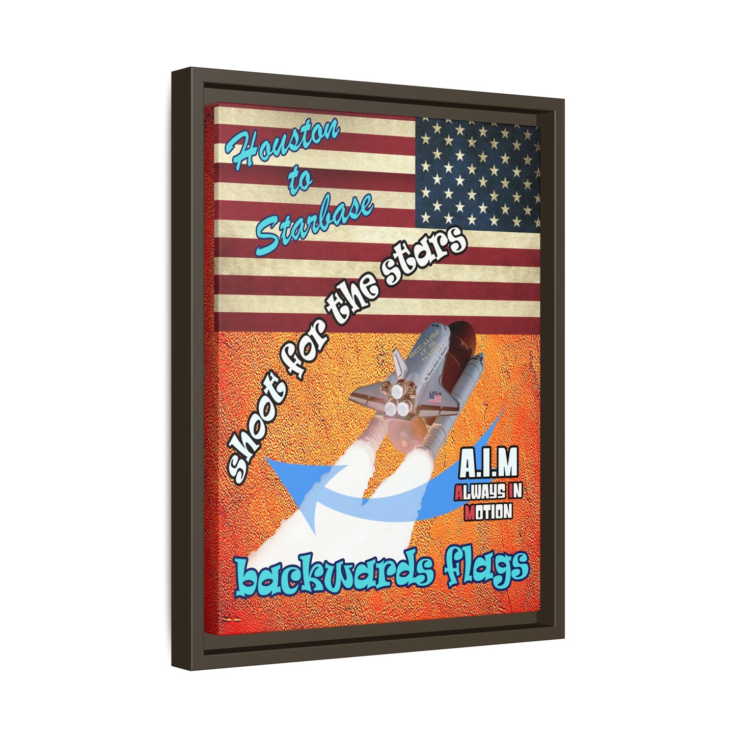 shoot for the stars - framed canvas art (burnt orange)