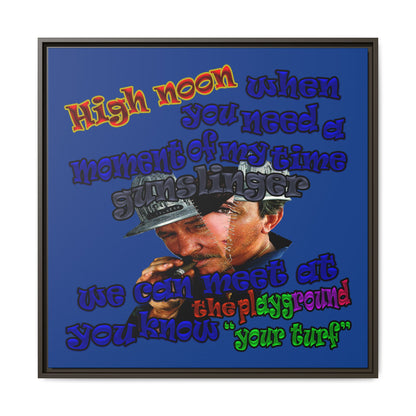 high noon - framed canvas art (dark blue)