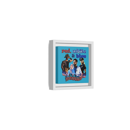 rw&b lives matter - framed canvas art (turquoise)