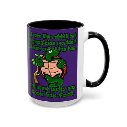 turtle race - Accent Mug (purple)