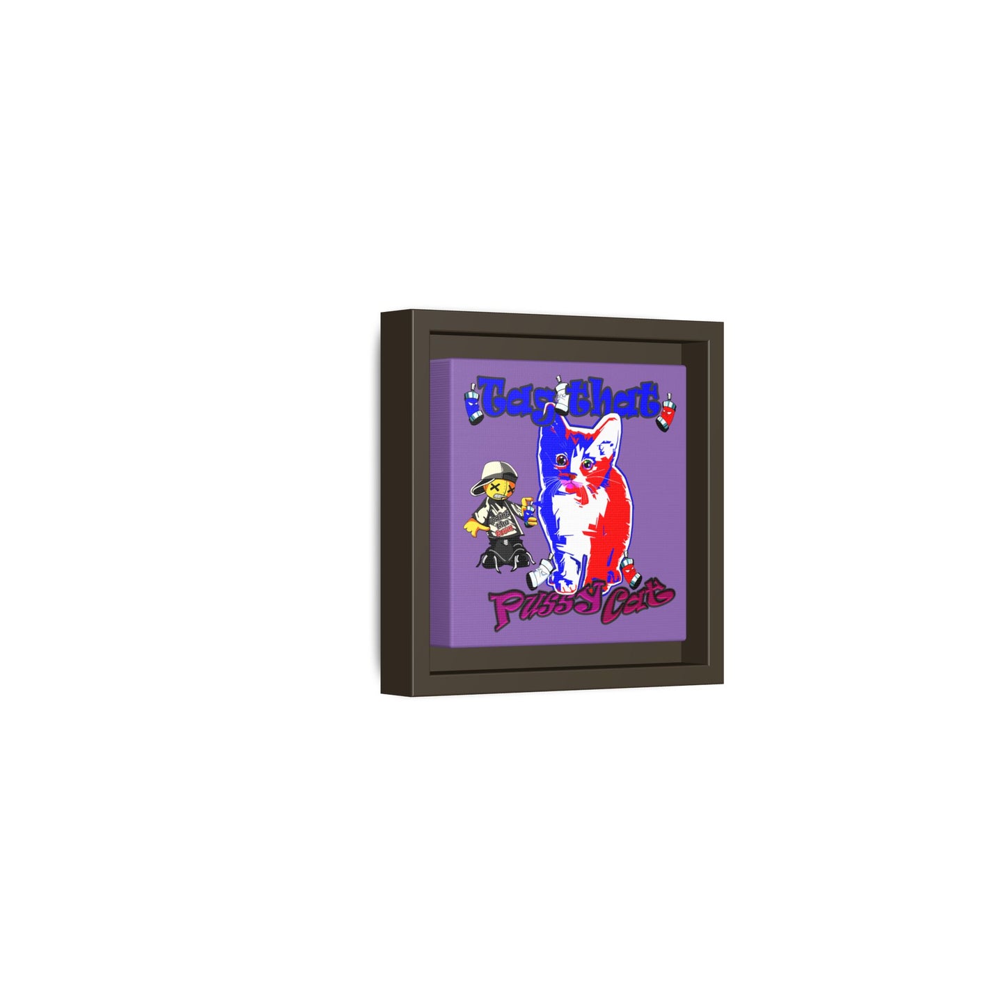 tag that - framed canvas art (light purple)