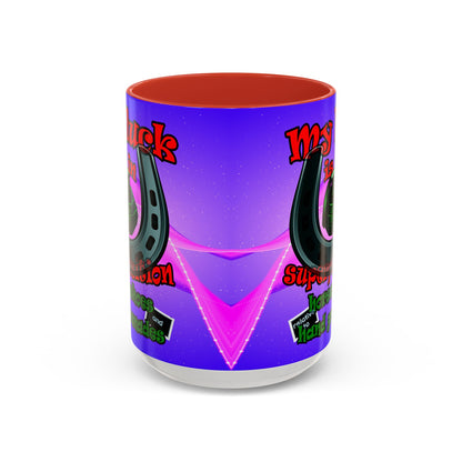 my luck - Accent Mug (purple-pink wave)