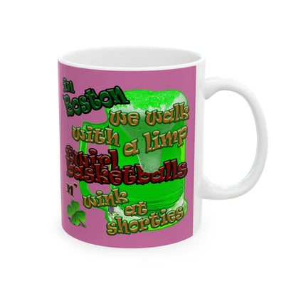 celtics logo - White Mug (light pink)