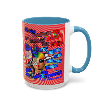 drop the beat - Accent Mug (yellow-orange wave)