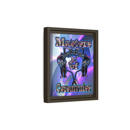em cee squared - framed canvas art (grey-pink wave)