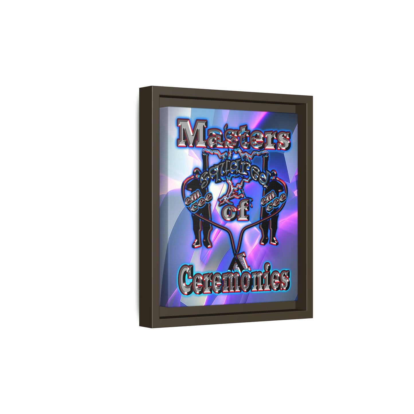 em cee squared - framed canvas art (grey-pink wave)