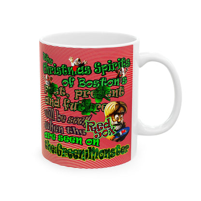 christmas spirits of boston - White Mug (yellow-orange wave)