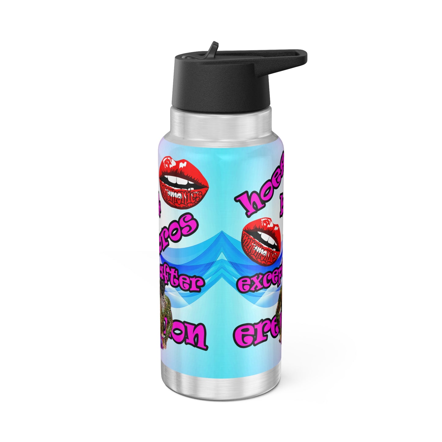 hoes b4 bros - Gator Tumbler, 32oz  (light blue-pink wave)