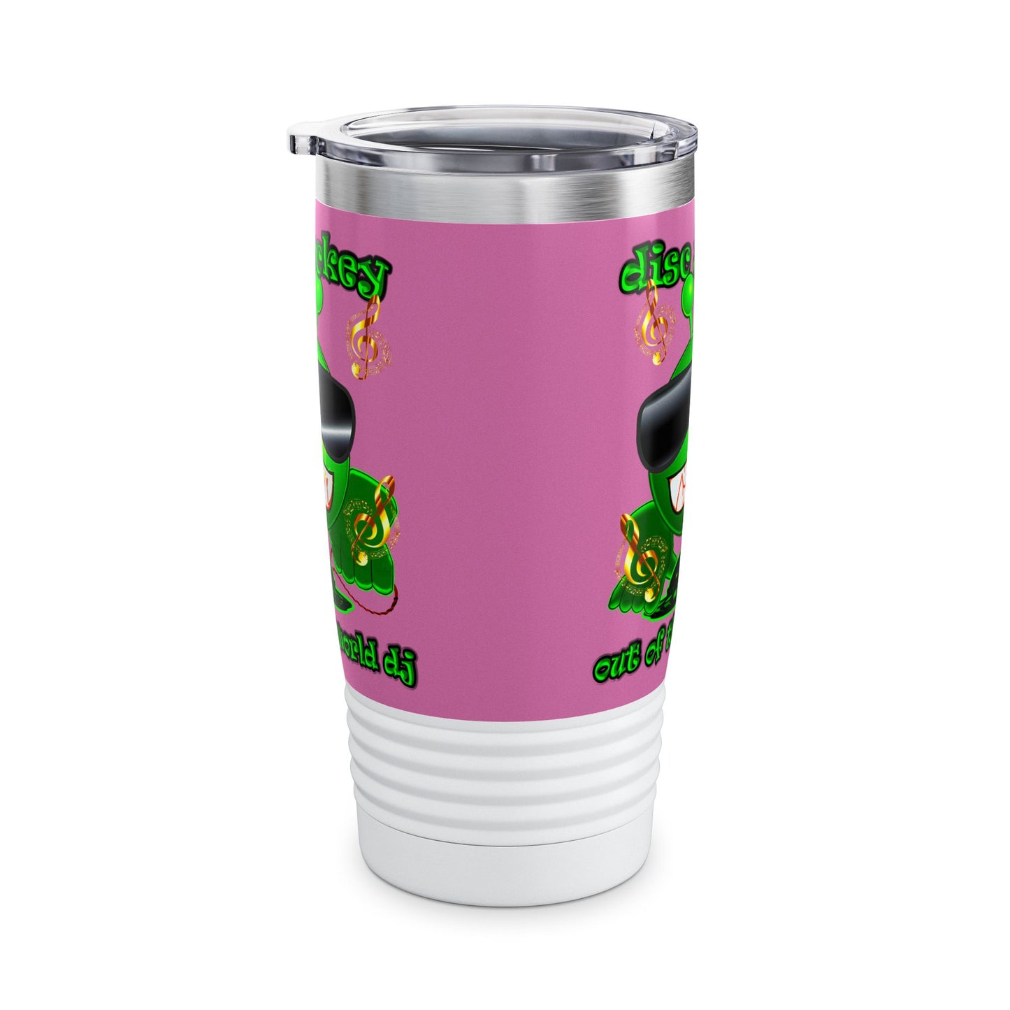 disc jockey - Ringneck Tumbler, 20oz (light pink)