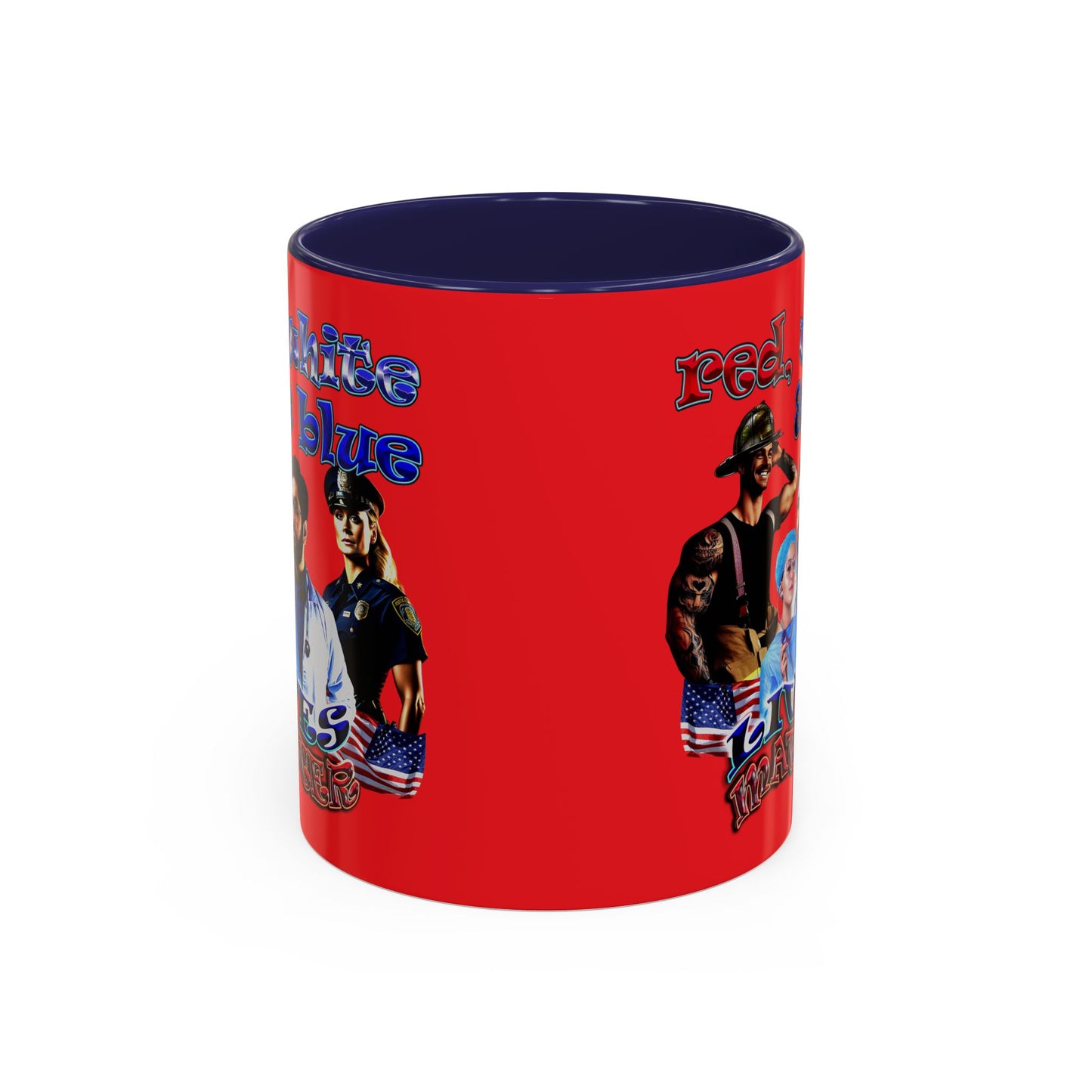 rw&b lives matter - Accent Mug (red)