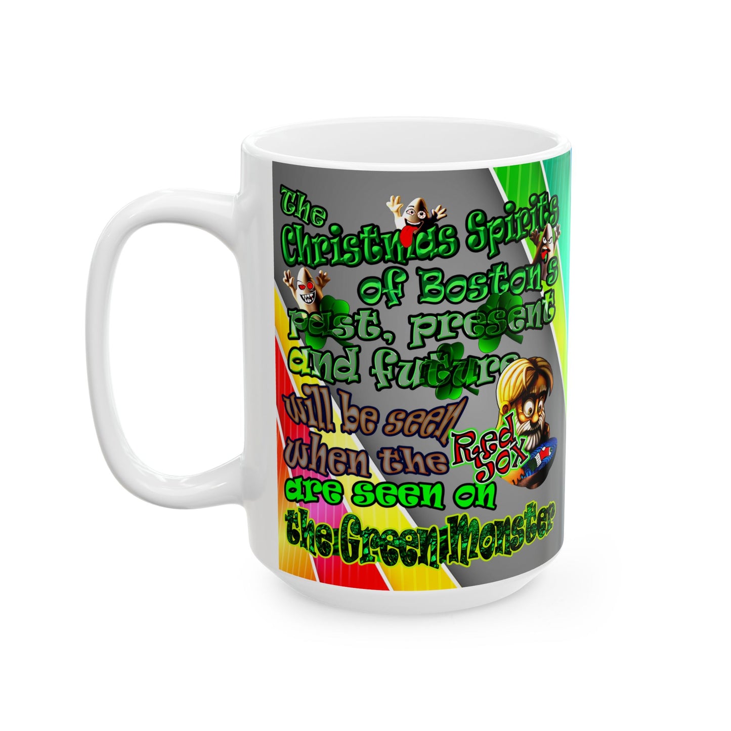 christmas spirits of boston - White Mug (rainbow split)