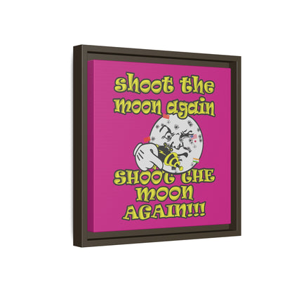 shoot the moon again - framed canvas art (pink)