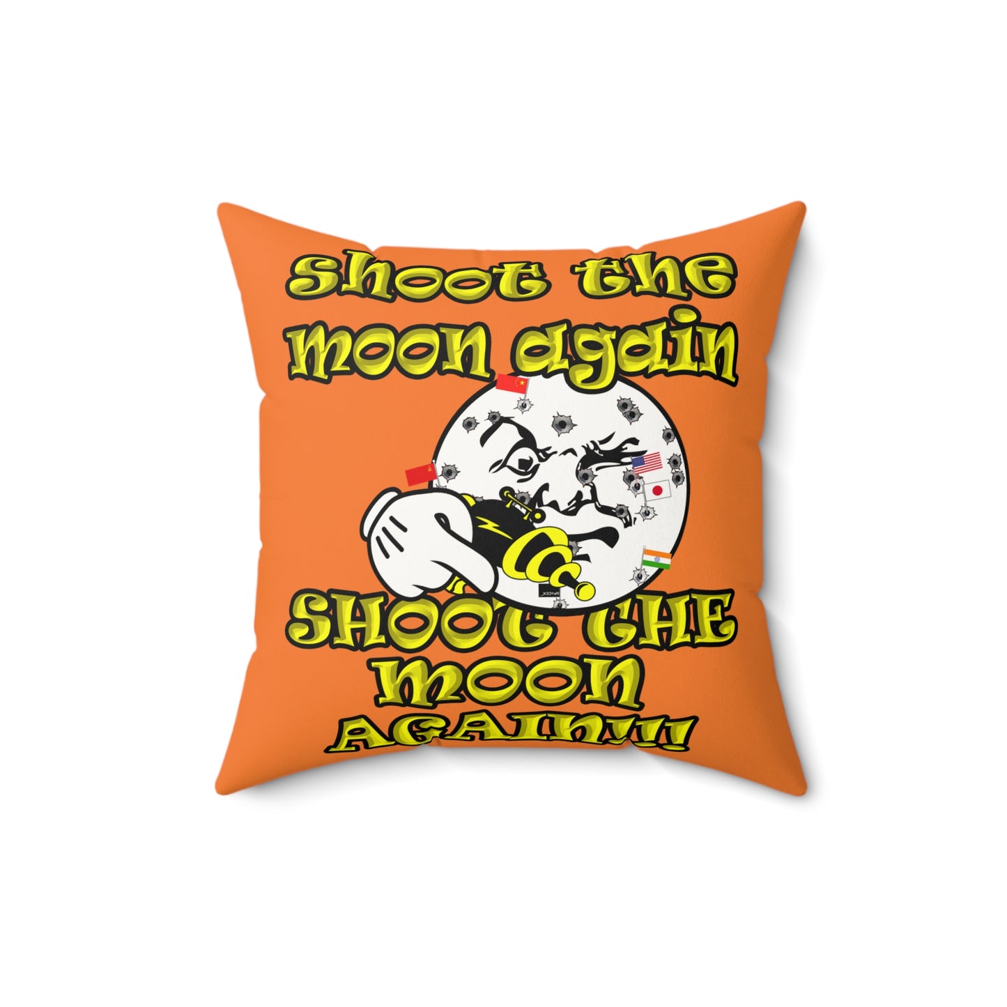 shoot the moon again - Faux Suede Square Pillow - (crusta)