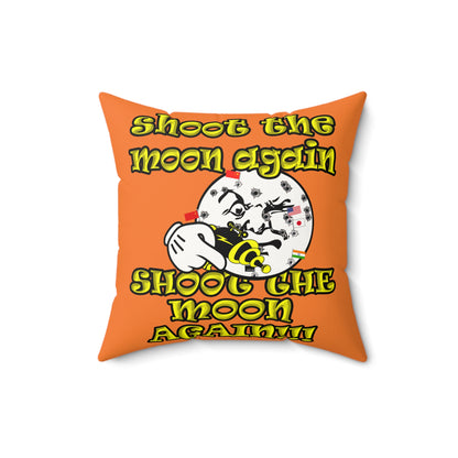 shoot the moon again - Faux Suede Square Pillow - (crusta)