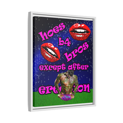 hoes b4 bros - framed canvas art ('snoops' background)
