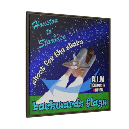 shoot for the stars - framed canvas art ('snoops' background)