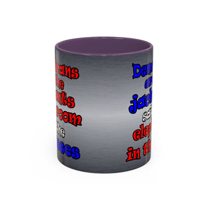 donkeys and elephants - Accent Mug (brushed nickel)