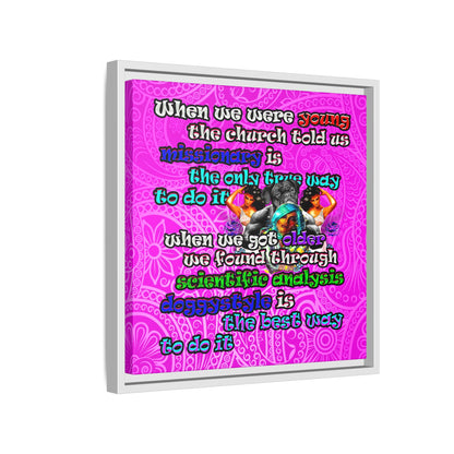 doggystyle - framed canvas art (pink swirl)