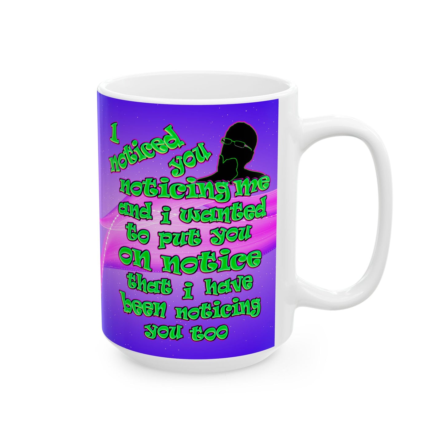 noticed you noticing - White Mug (purple-pink wave)