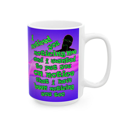 noticed you noticing - White Mug (purple-pink wave)