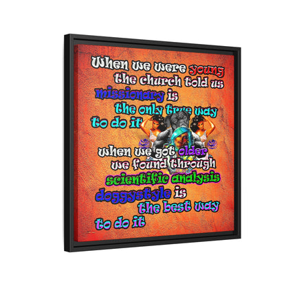 doggystyle - framed canvas art (burnt orange)