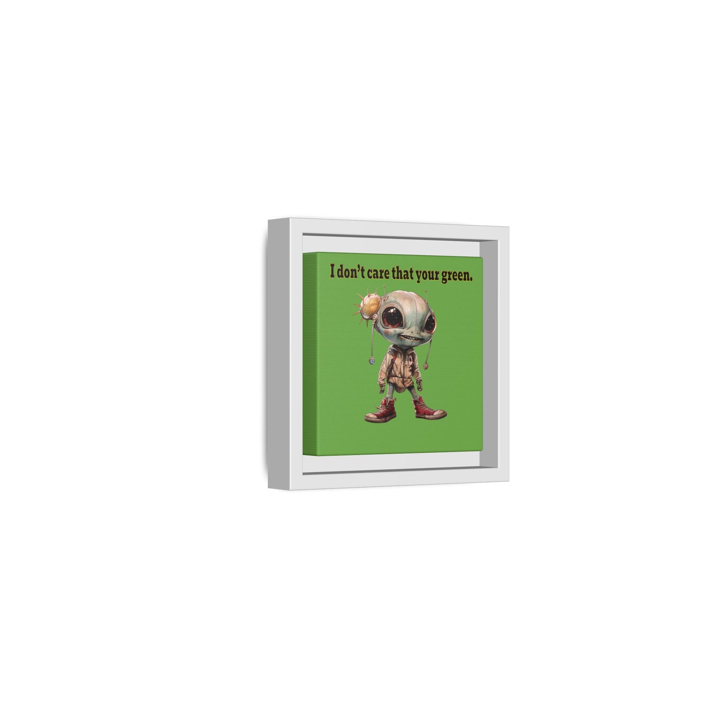 I don't care that your green - framed canvas art (green)