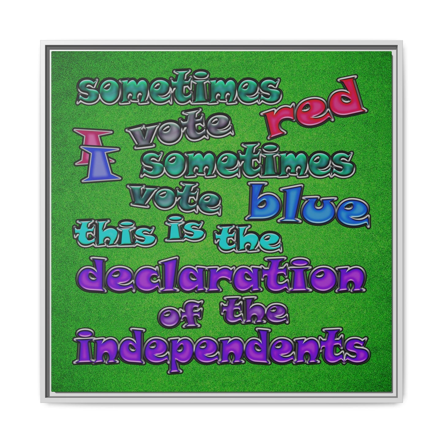 declaration of the independents - framed canvas art (green turf)