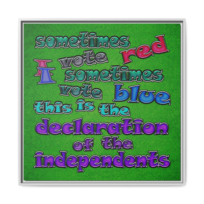 declaration of the independents - framed canvas art (green turf)