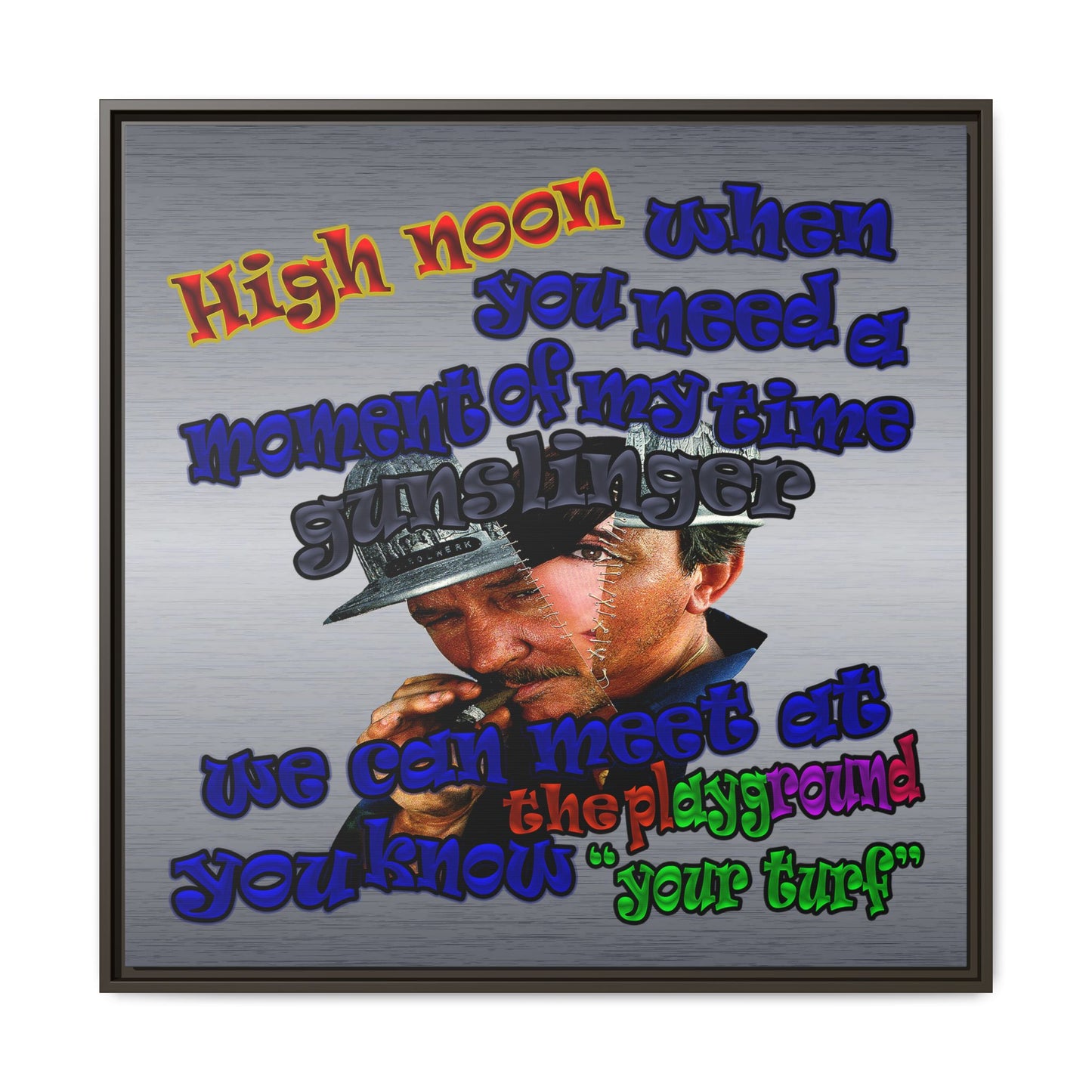 high noon - framed canvas art (brushed nickel)