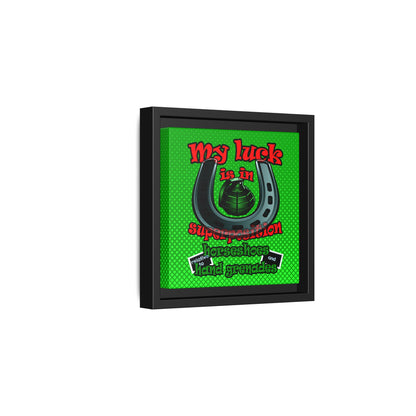 my luck - framed canvas art (logo green)