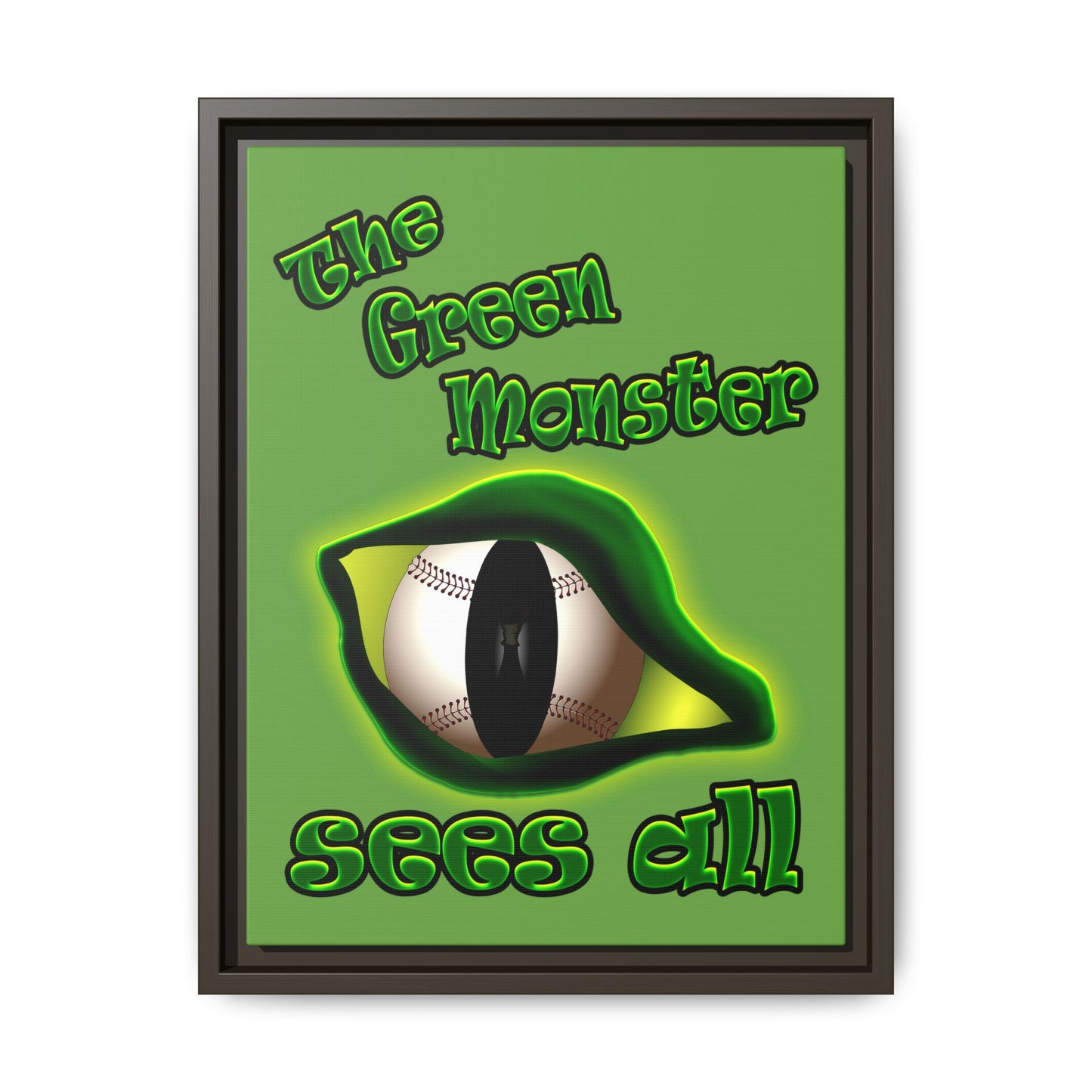 green monster - framed canvas art (green)