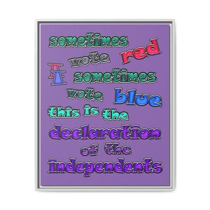 declaration of the independents - framed canvas art (light purple)