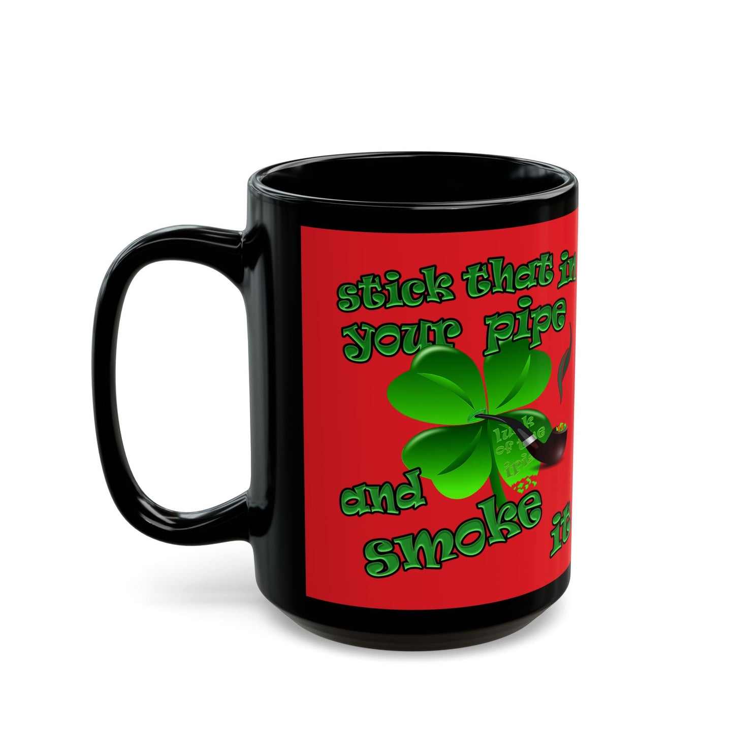 celtics logo - Black Mug (red)