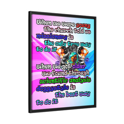 doggystyle - framed canvas art (light blue-pink wave)