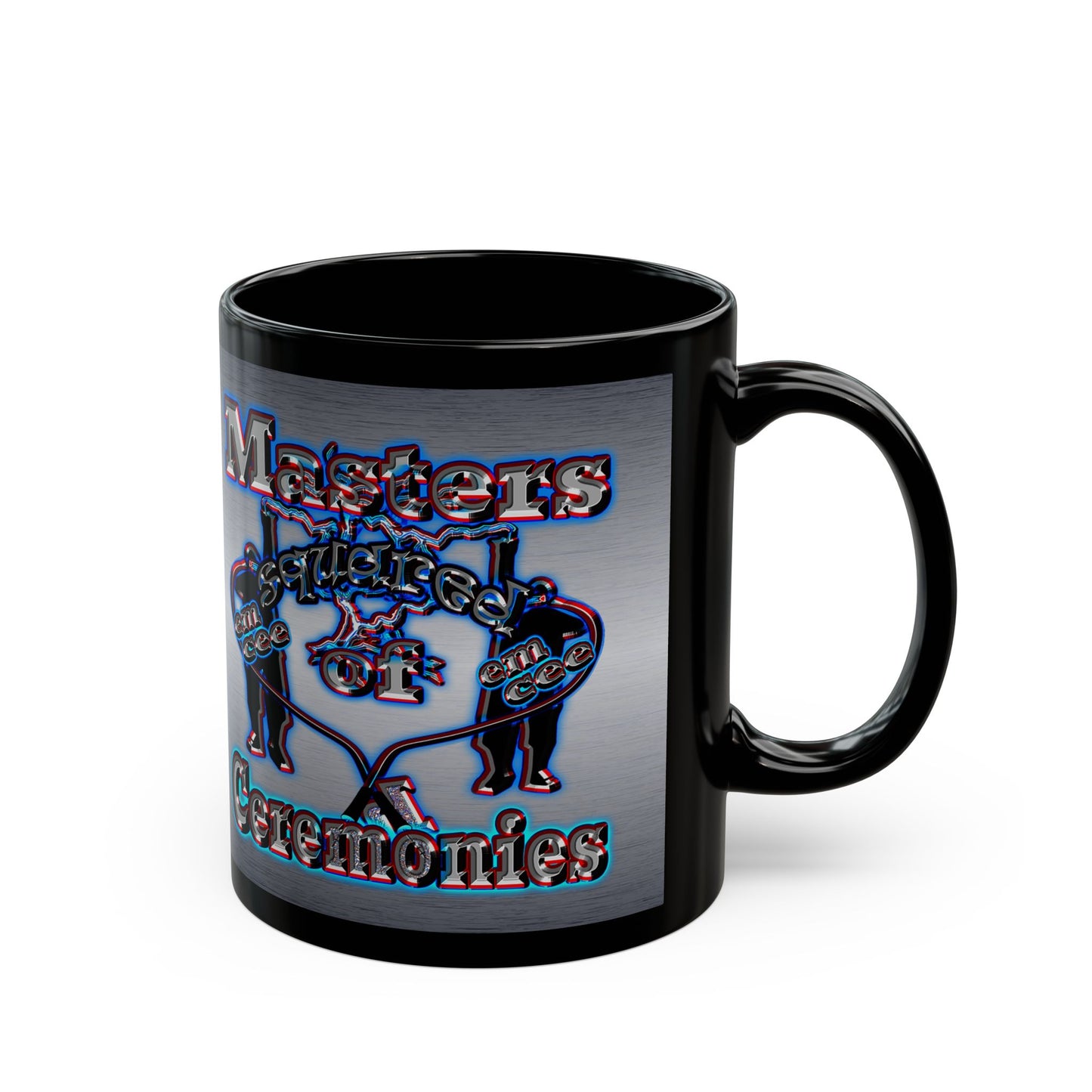 em cee squared - Black Mug (brushed nickel)