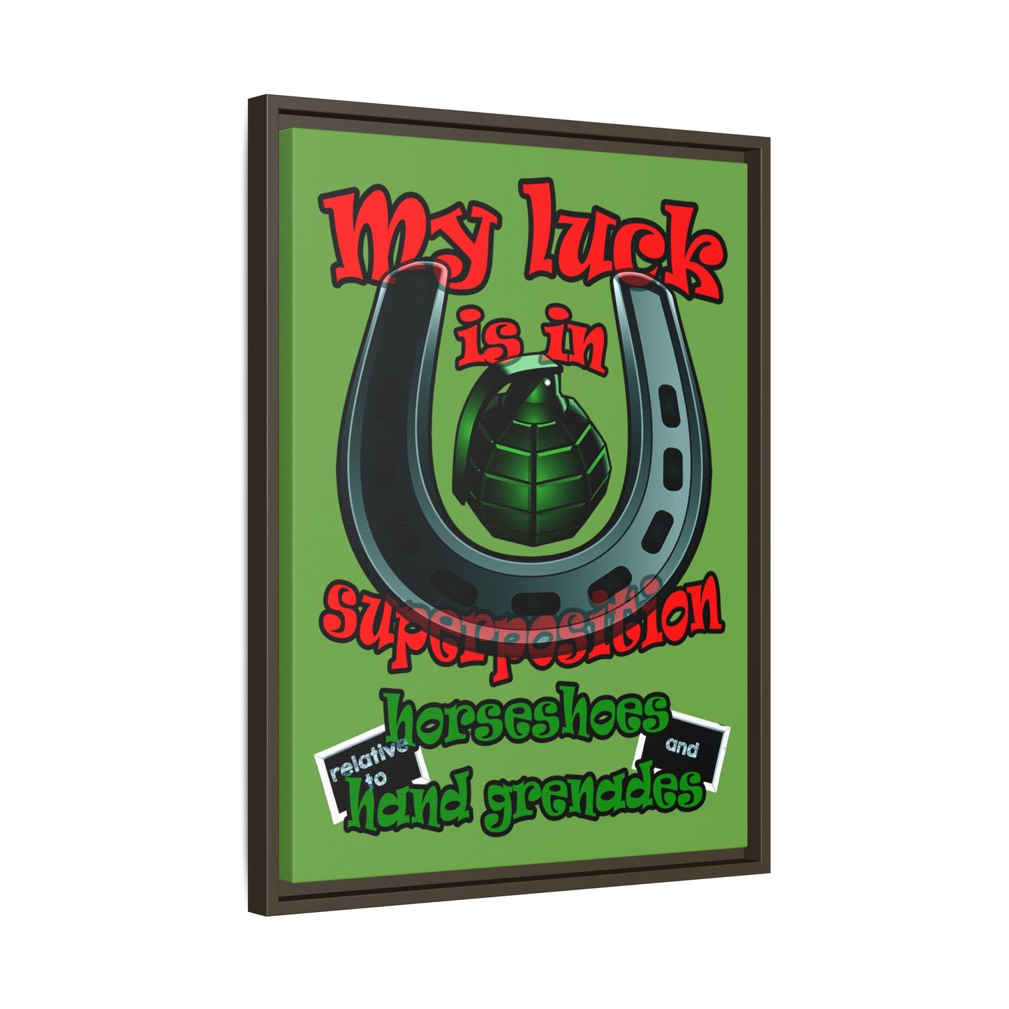 my luck - framed canvas art (green)