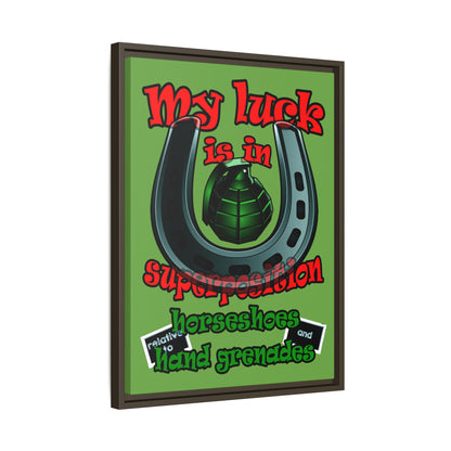 my luck - framed canvas art (green)