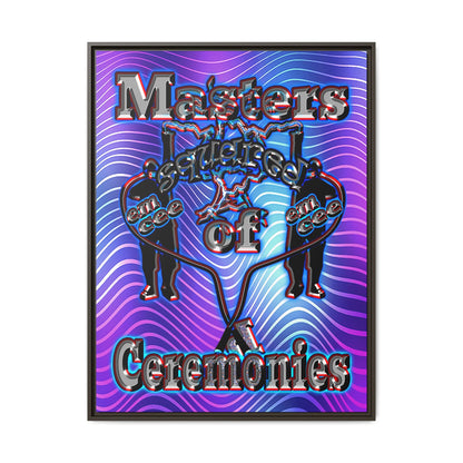 em cee squared - framed canvas art (purple wave)