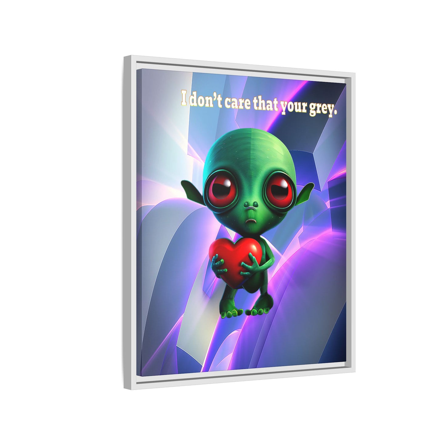 I don't care that your grey - framed canvas art (grey-pink wave)