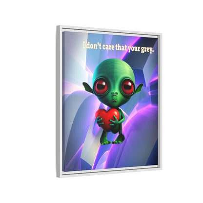 I don't care that your grey - framed canvas art (grey-pink wave)