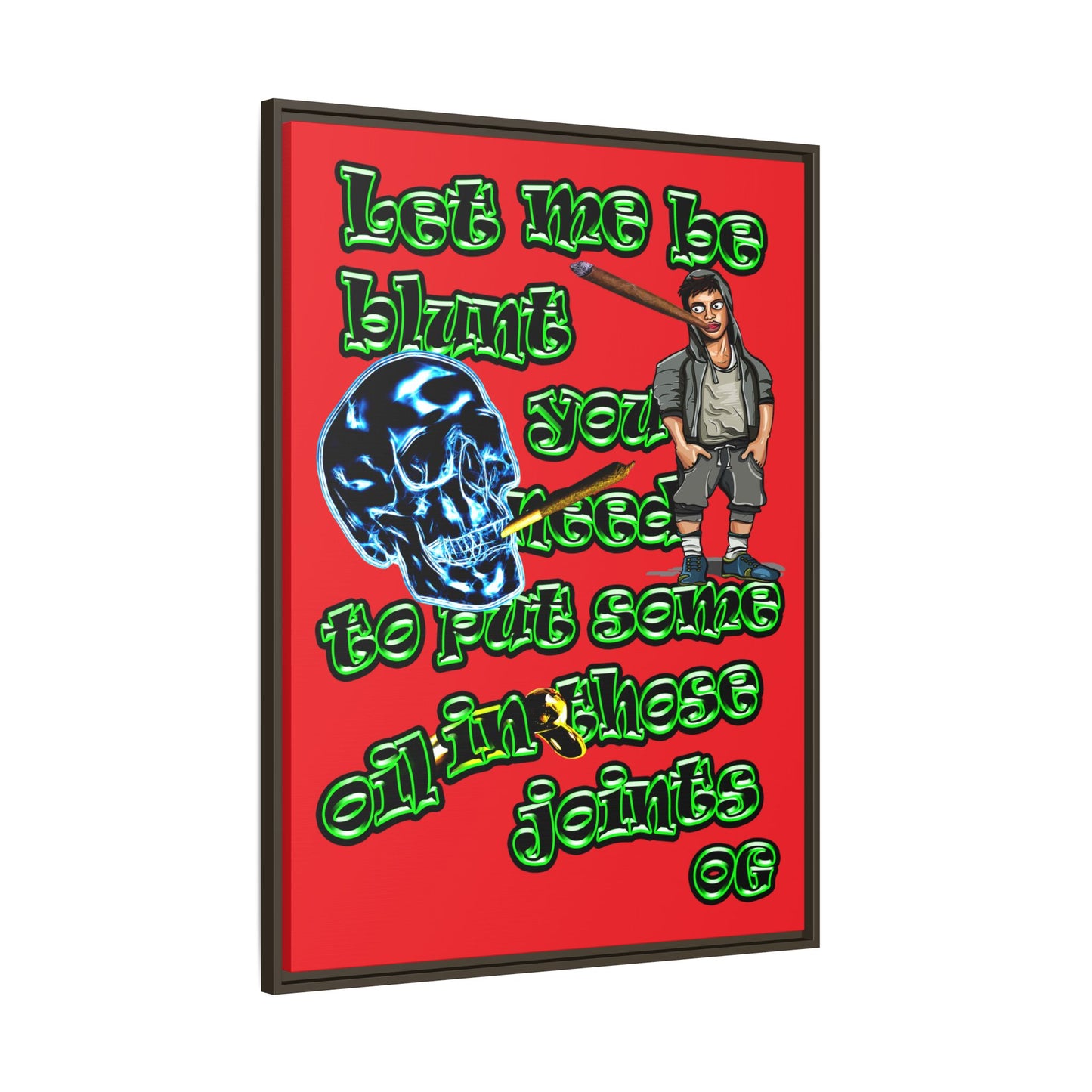 og - framed canvas art (red)
