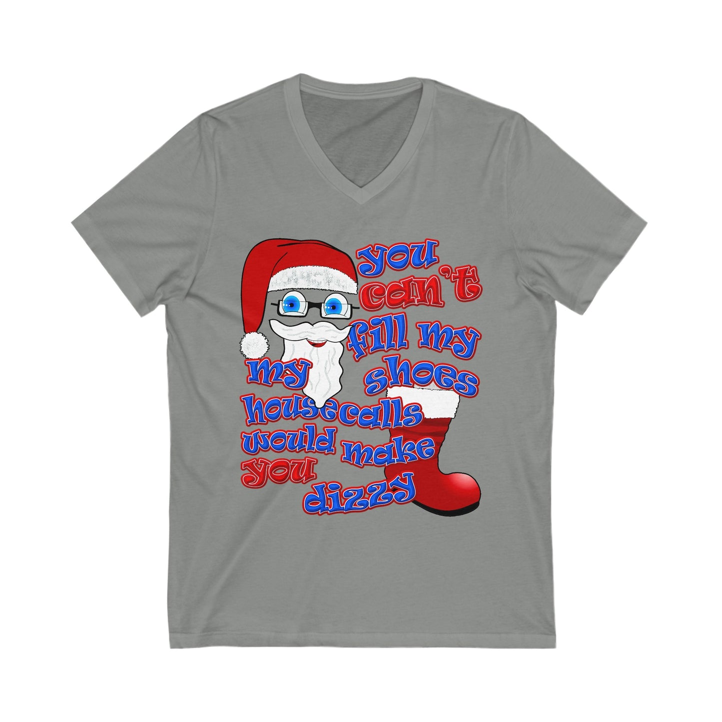 santa's shoes - Unisex Jersey Short Sleeve V-Neck Tee